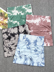 Quần Short Nữ Thể Thao Nhuộm Tie Dye Lưng Cao
