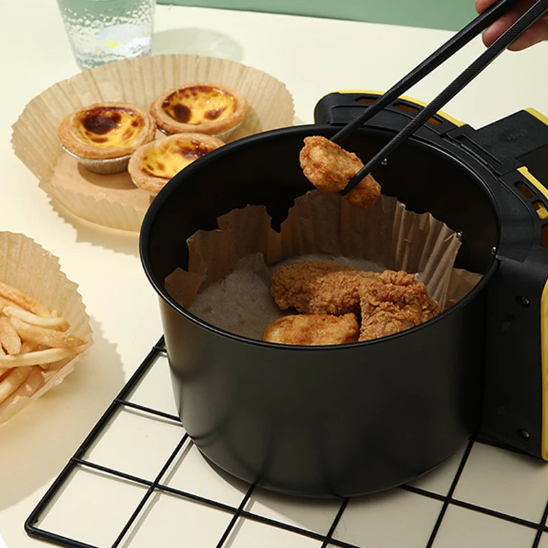 50Pcs Disposable Air Fryer Paper Oil Absorbing And Anti Oil Paper Tray Non Stick Baking Pad Large Toughness Square - Daisan Mart