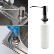 Convenient Stainless Steel Soap Dispenser Mounted On Kitchen Sink