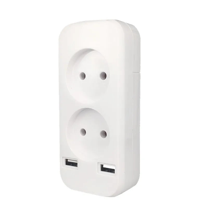 Ổ cắm đôi chuẩn Âu USB 5V 2A - Bộ chuyển đổi 1-2 - Daisan Mart