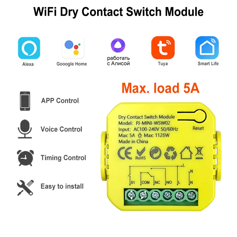 Công Tắc Thông Minh Tuya WiFi 5A Điều Khiển Từ Xa - Daisan Mart