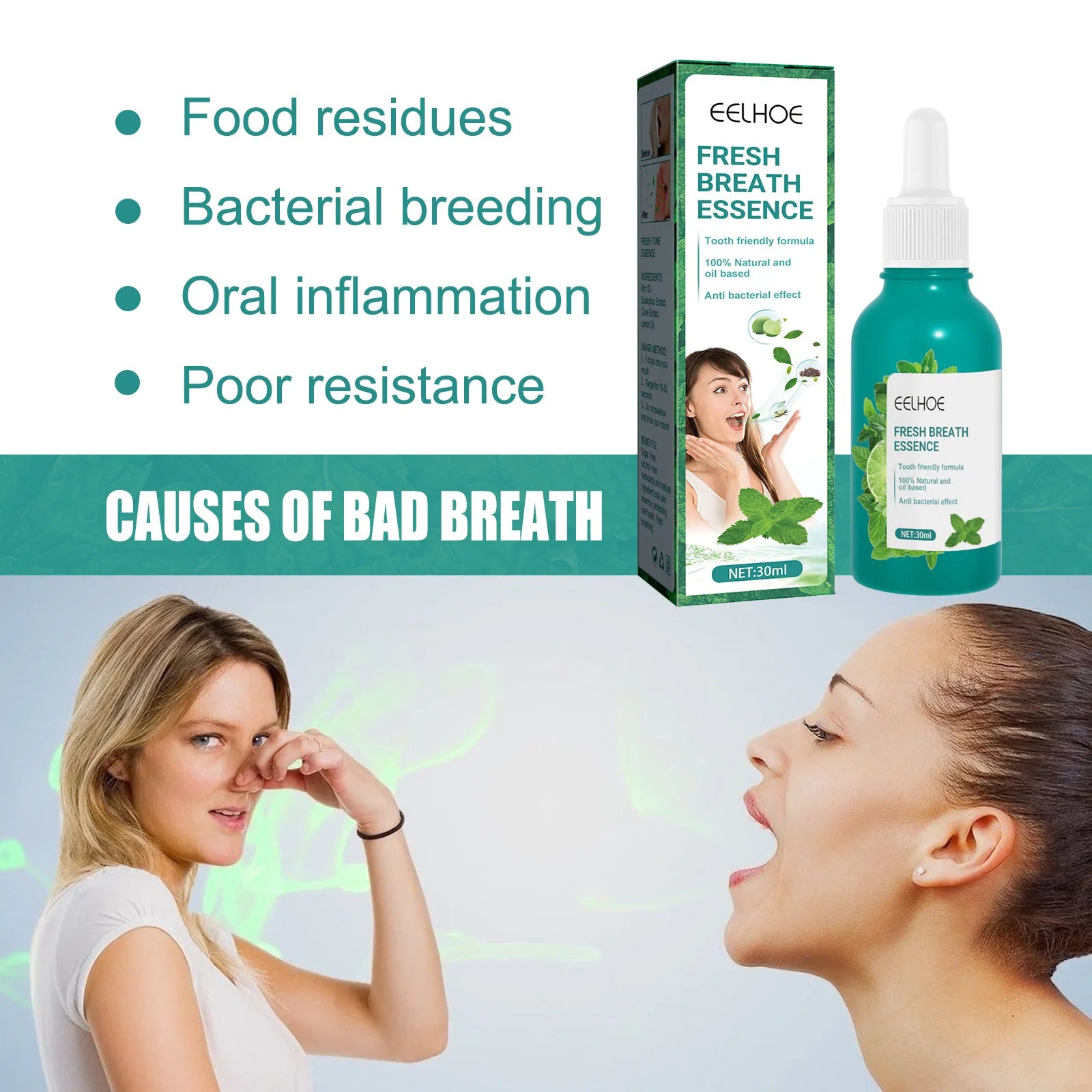Tinh Chất Bạc Hà Khử Mùi Hôi Miệng 30mL FreshMint - Daisan Mart