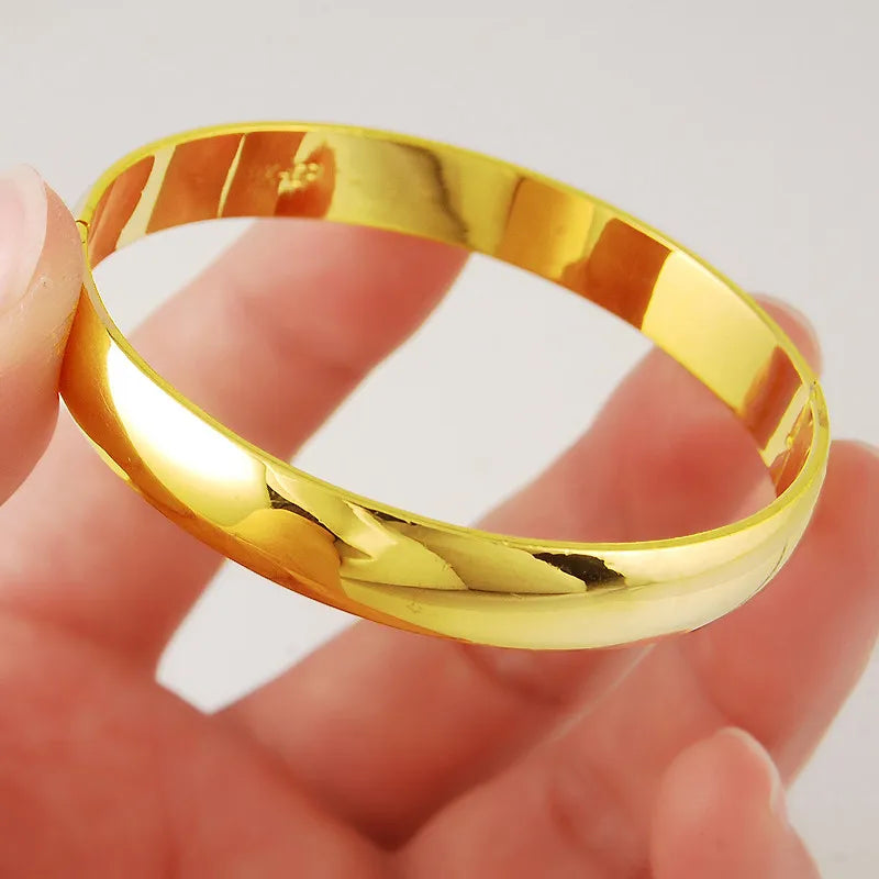 Vòng Tay Vàng 24K Đơn Giản Phủ Vàng Bóng Sang Trọng - Daisan Mart