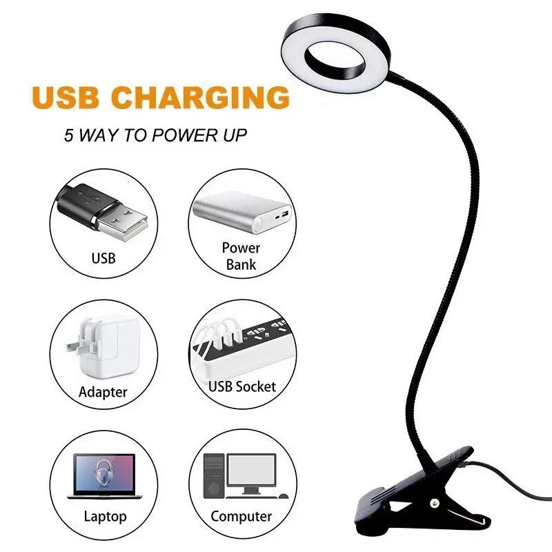 Đèn Kẹp Bàn LED Học Tập USB, Cổ Ngỗng Linh Hoạt 360° - Daisan Mart