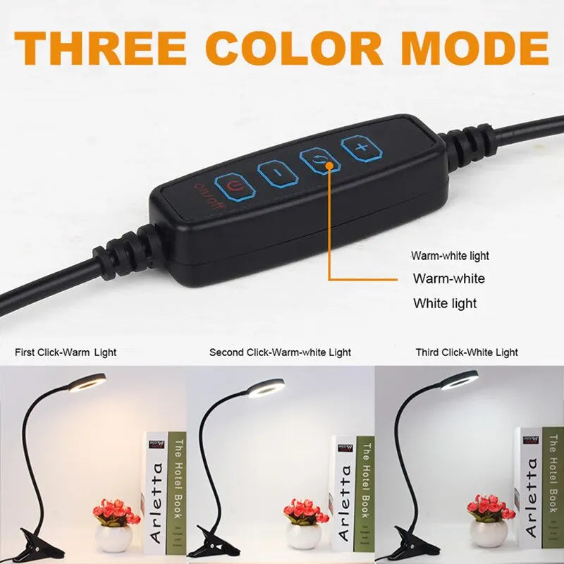 Đèn Kẹp Bàn LED Học Tập USB, Cổ Ngỗng Linh Hoạt 360° - Daisan Mart
