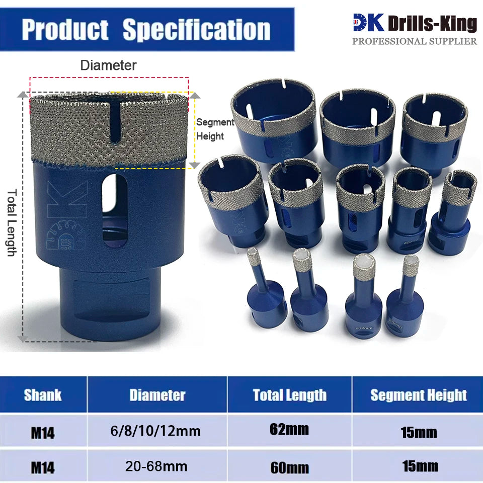 Mũi Khoan Kim Cương Chân Không 6-68mm Cho Đá & Gạch - Daisan Mart