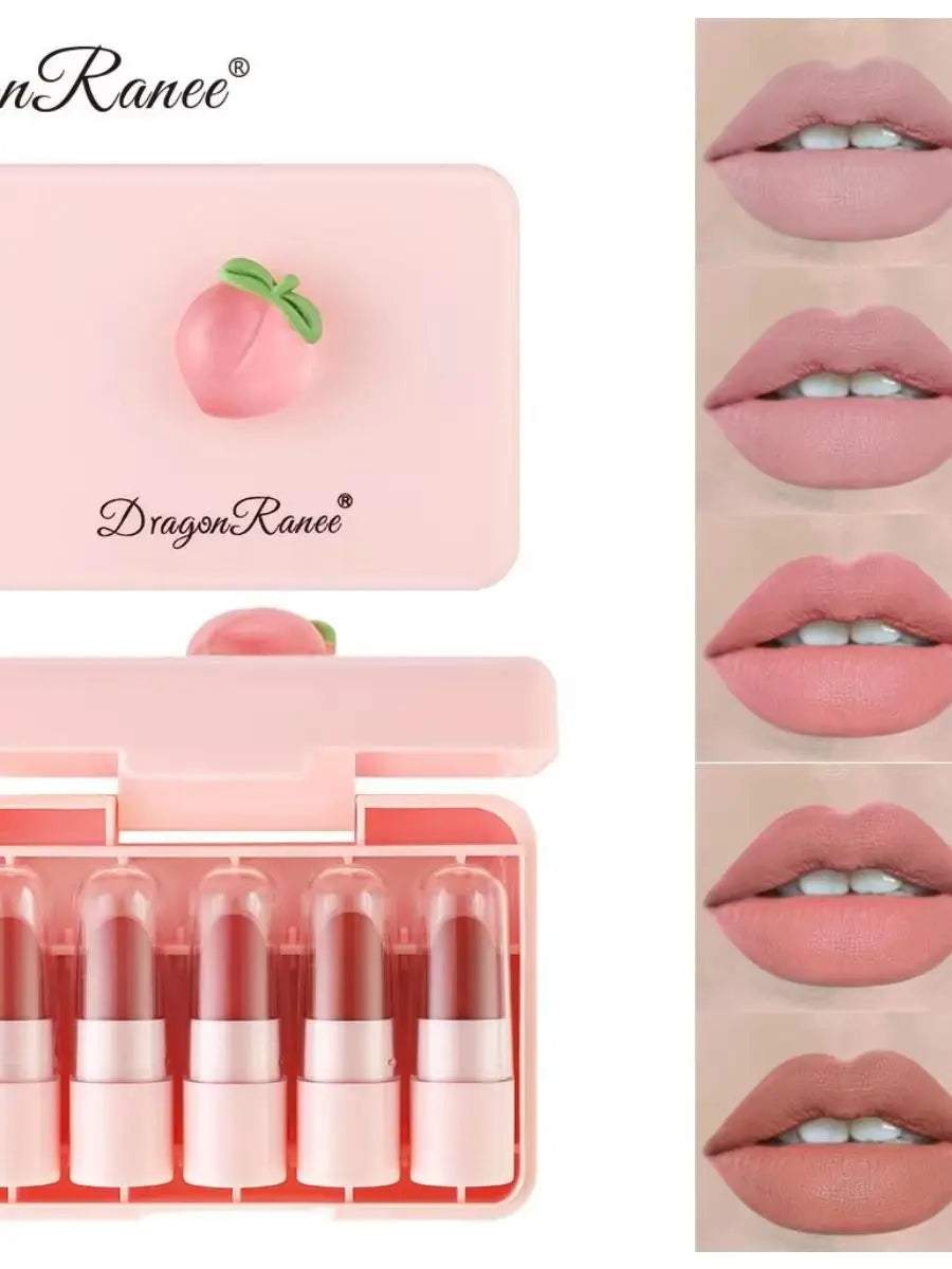 Bộ 5 Son Lì Lâu Trôi, Mịn Môi, Mùi Trái Cây Nhẹ - Daisan Mart