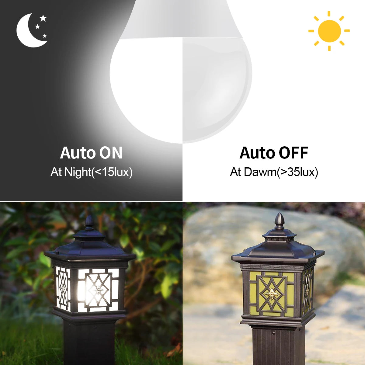 Smart Sensor LED Bulb 15W Automatically On/Off