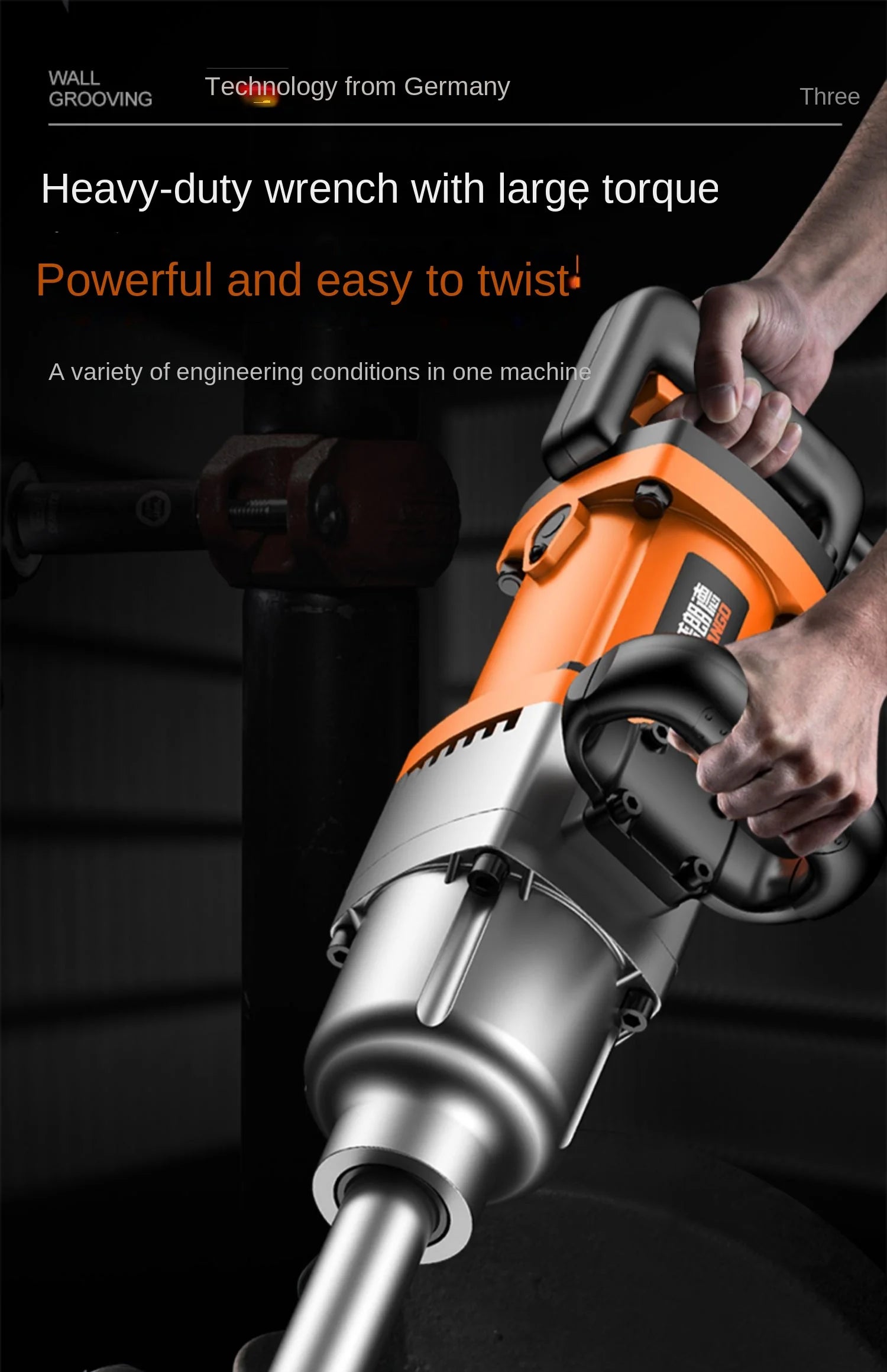 220V High Power Electric Impact Wrench Plug-in Wind Gun Heavy Duty Industrial Grade Automotive Repair Tower Crane - Daisan Mart