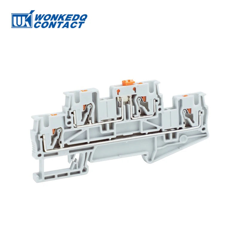 5Pcs PTTB 4-MT Double Level Knife Disconnect Terminal Block Rail Mounting Switch Electrical Connector Push-in PT 4mm PTTB4-MT - Daisan Mart