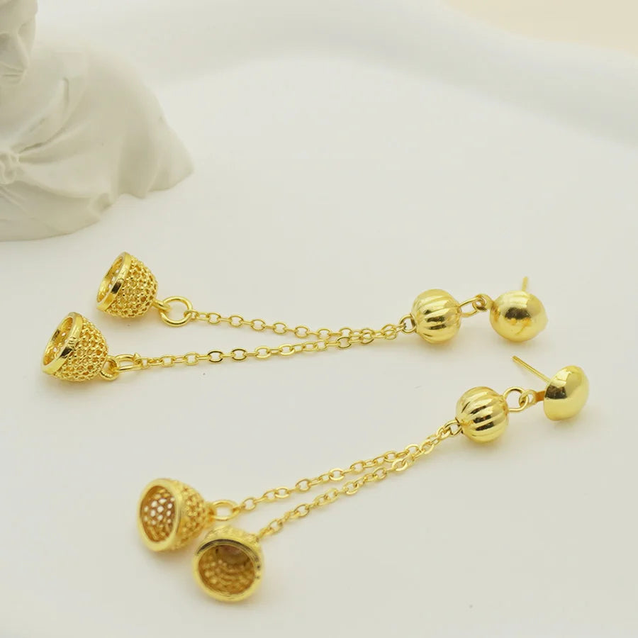 Bộ Trang Sức Vàng 24K Đính Đá Dubai Kiểu Xoắn - Daisan Mart