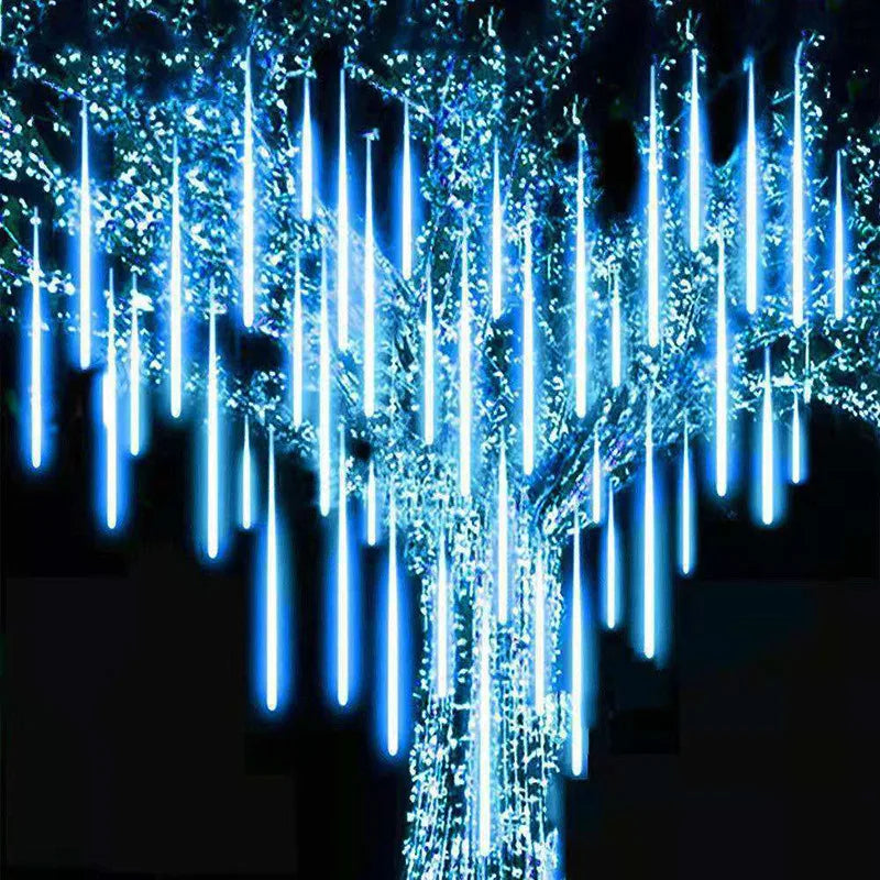 Đèn Mưa Sao 8 Ống Trang Trí Noel Sân Vườn Ngoài Trời