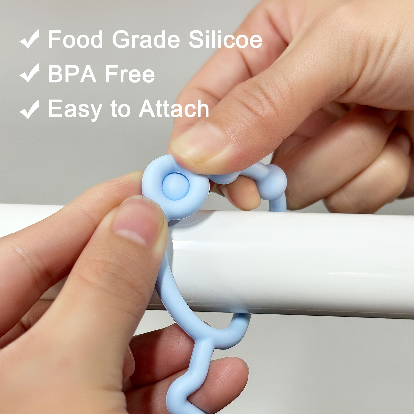 3-Pack BPA-Free Silicone Safety Straps for Babies: Secure Teething, Sippy Cups, & Accessories on Strollers, High Chairs, Car Seats - Daisan Mart