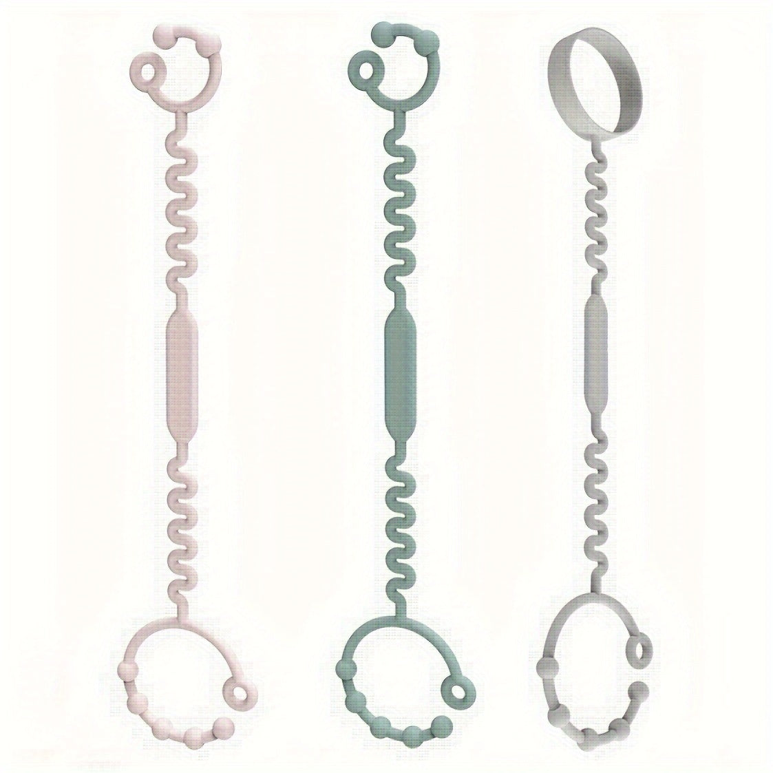 3-Pack BPA-Free Silicone Safety Straps for Babies: Secure Teething, Sippy Cups, & Accessories on Strollers, High Chairs, Car Seats - Daisan Mart