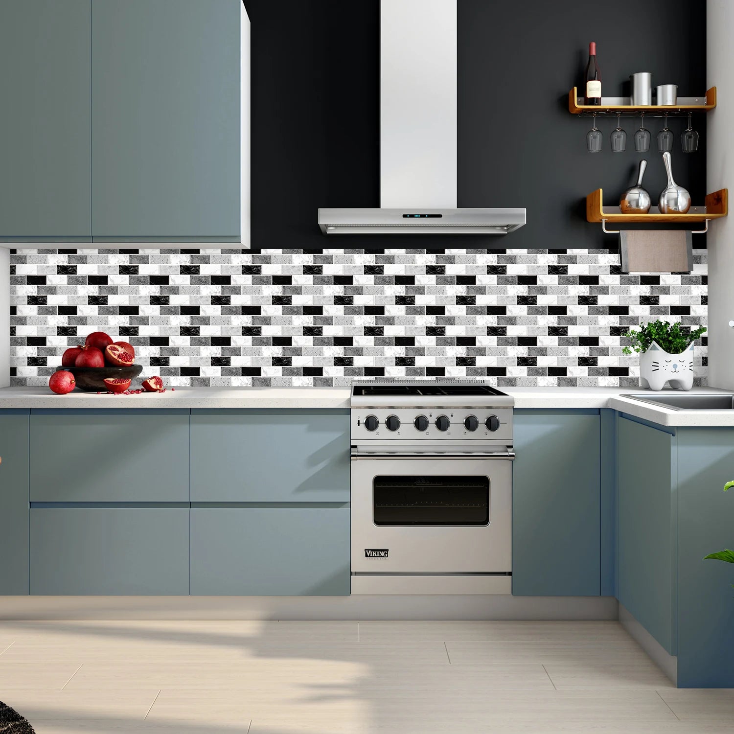 Gạch Dán Tường 3D Chống Nước Tự Dính Màu Trắng Xám - Daisan Mart