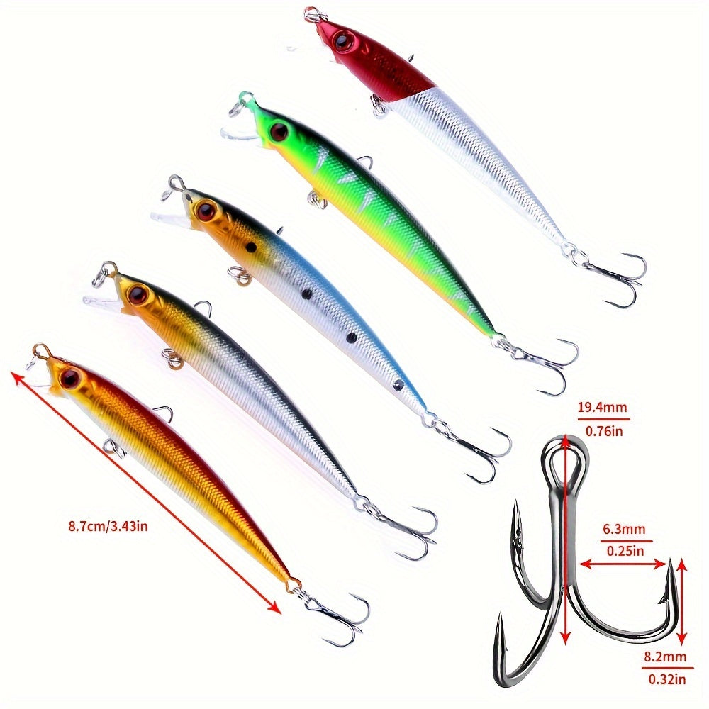 [56pcs Fishing Lures Kit] 56pcs Fishing Lures Kit | Crankbait Tackle Minnow Popper Pencil Swimbaits Hook Hard Baits Set for Pike Carp Bass Freshwater Saltwater | Christmas Gift for Man - Daisan Mart