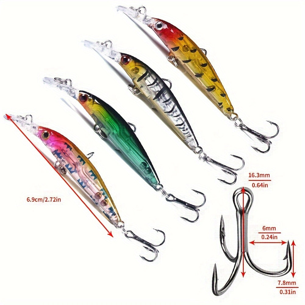 [56pcs Fishing Lures Kit] 56pcs Fishing Lures Kit | Crankbait Tackle Minnow Popper Pencil Swimbaits Hook Hard Baits Set for Pike Carp Bass Freshwater Saltwater | Christmas Gift for Man - Daisan Mart
