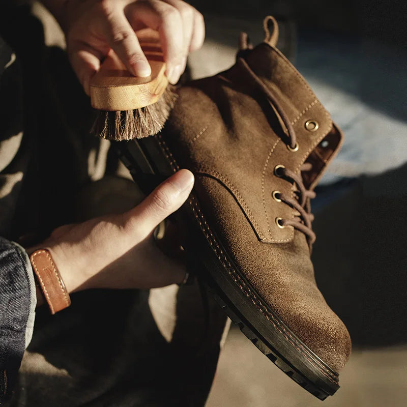 Giày Boot Nam Da Lộn Cổ Cao Lót Lông Maden Vintage - Daisan Mart