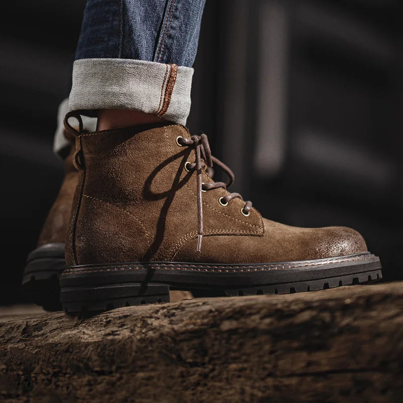 Giày Boot Nam Da Lộn Cổ Cao Lót Lông Maden Vintage - Daisan Mart