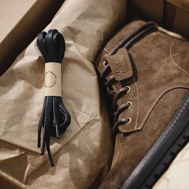 Giày Boot Nam Da Lộn Cổ Cao Lót Lông Maden Vintage - Daisan Mart