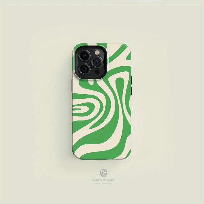 Phone Case for iPhone 16 15 14 13 12 11 X XS XR XSMAX 7 8 Pro Max Plus Luxury Yellow Lines Simple Fashi Double-layer Back Cover - Daisan Mart
