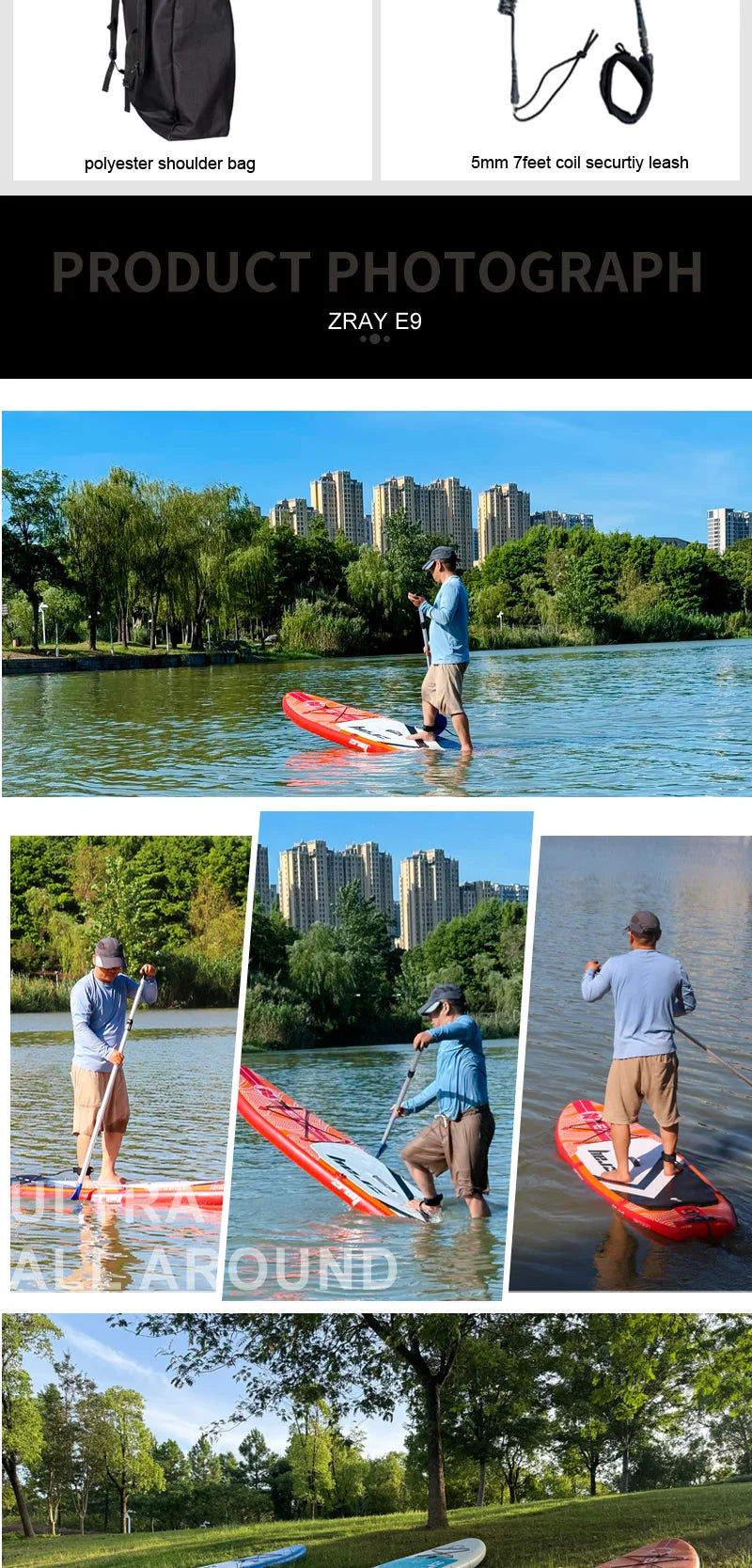ZRAY EVASION E9 275*76*13cm inflatable surfboard stand up paddle surfing board water sport sup kid board all around light - Daisan Mart