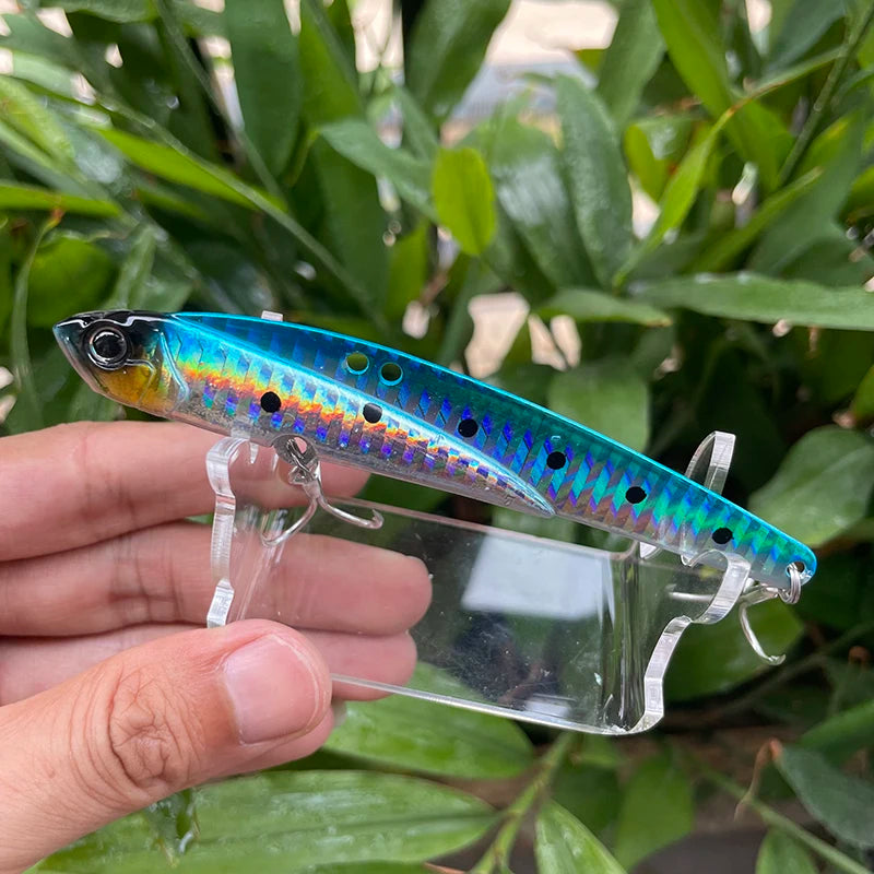 VIB Fishing Lures 35g 44g Sinking Vibration Blade Bait Spinner Spoon Jigging Lures Treble Hooks Bass Fishing Tackle - Daisan Mart