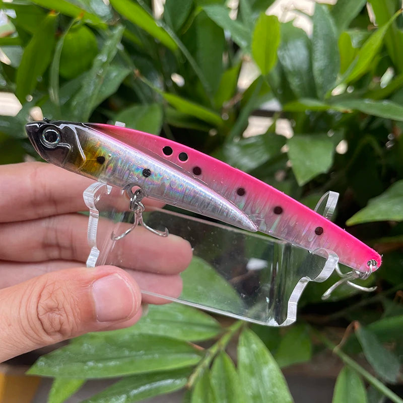 VIB Fishing Lures 35g 44g Sinking Vibration Blade Bait Spinner Spoon Jigging Lures Treble Hooks Bass Fishing Tackle - Daisan Mart