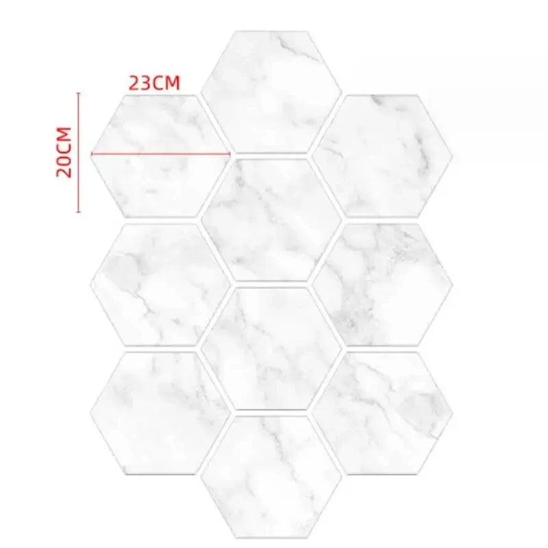 Bộ 10 Miếng Dán Tường 3D Lục Giác Chống Nước - Daisan Mart