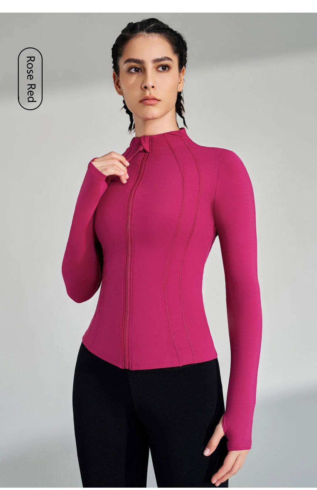 Áo Khoác Tập Gym Nữ Dài Tay Co Giãn Có Lỗ Ngón Tay - Daisan Mart