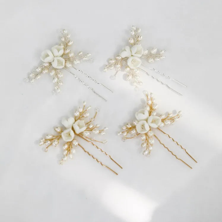 Kẹp Tóc Cô Dâu Ngọc Trai Nước Ngọt Hoa Thanh Lịch - Daisan Mart