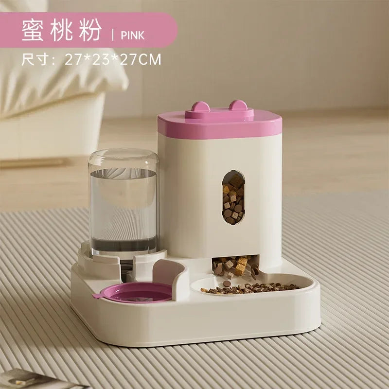 Automatic Feeder Dog Cat Food Bowl With Water Fountain Large Capacity Pet Food Storage Dispenser Container Puppy Pet Accessories - Daisan Mart