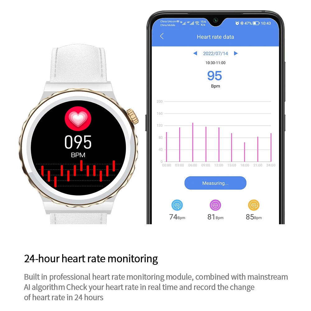 Multi-function smart watch monitors health 24 hours