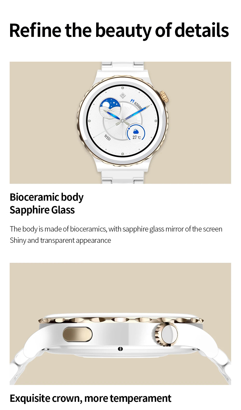 Multi-function smart watch monitors health 24 hours