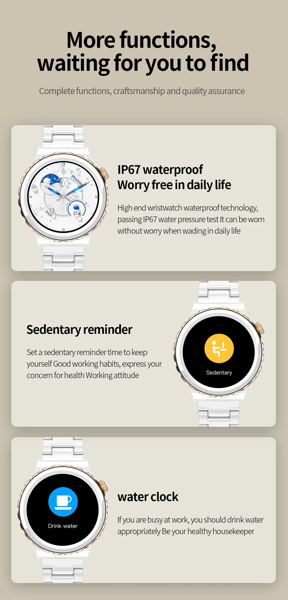 Multi-function smart watch monitors health 24 hours