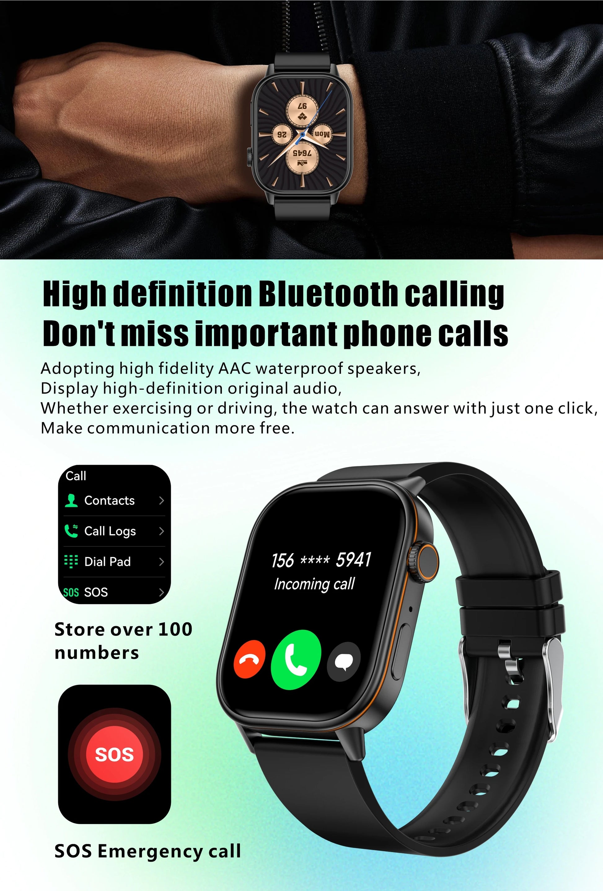 Đồng hồ thông minh đa năng AMOLED IP67 cho nam nữ - Daisan Mart