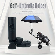 Giá đỡ ô golf màu đen cho xe đẩy, ô xanh đen, xe đẩy golf ba bánh màu đen trắng.