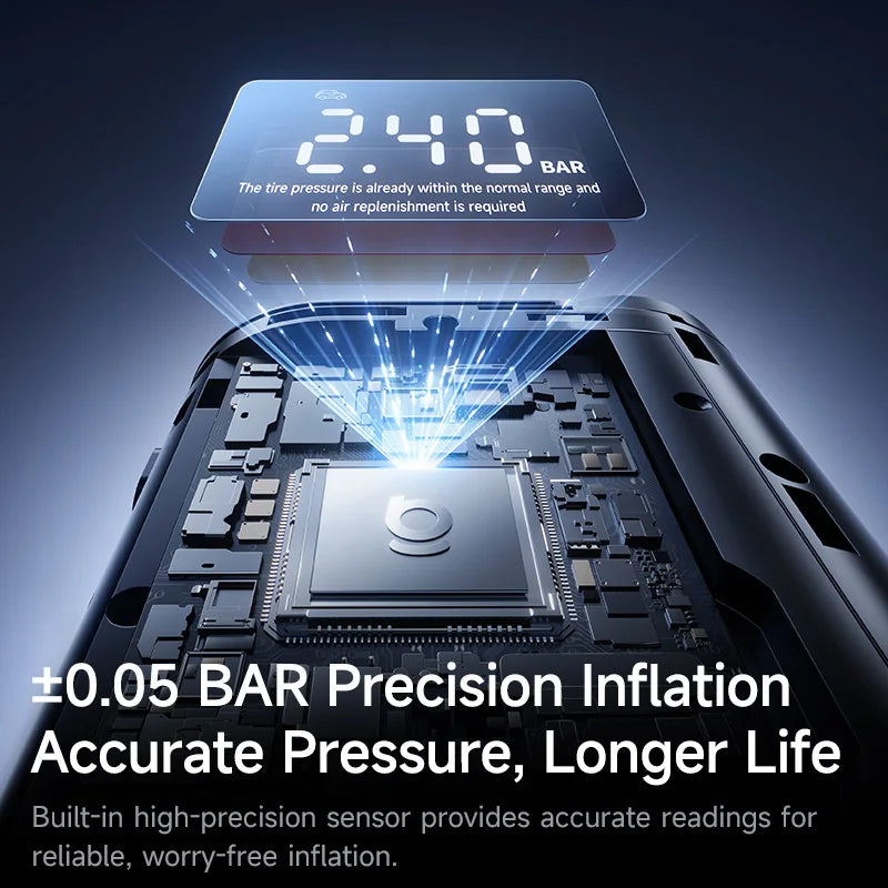 Baseus Wireless Car Air Pump Portable Air Compressor for Car Motorcycles Bicycle Electric Tire Inflator with LCD Digital Display - Daisan Mart