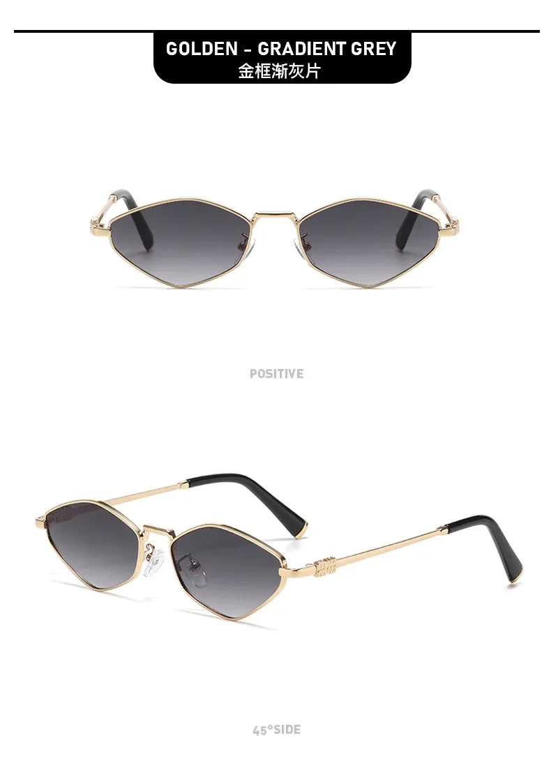 韓版復古鑽石太陽眼鏡，金屬鏡框