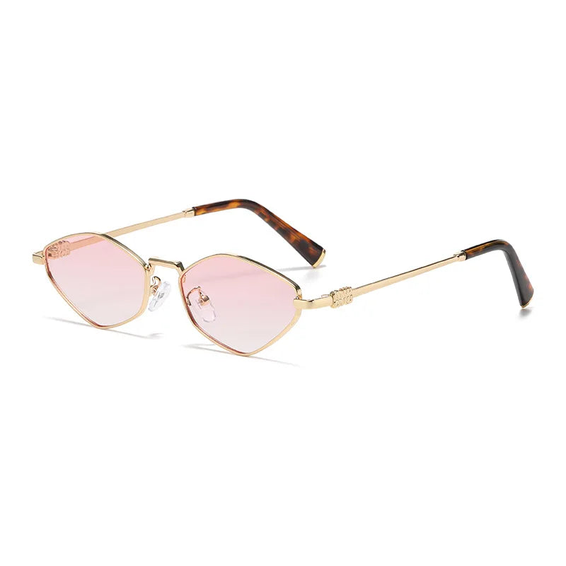 韓版復古鑽石太陽眼鏡，金屬鏡框