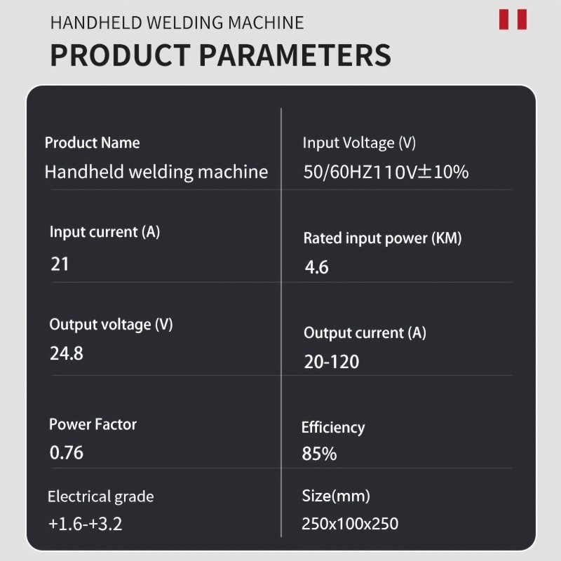 4600W 高效能半自動焊接機 - 110V 手持式電弧焊接機，具有數位智慧電流推力，適合 2.5 毫米電極，專業用途便攜式焊接機