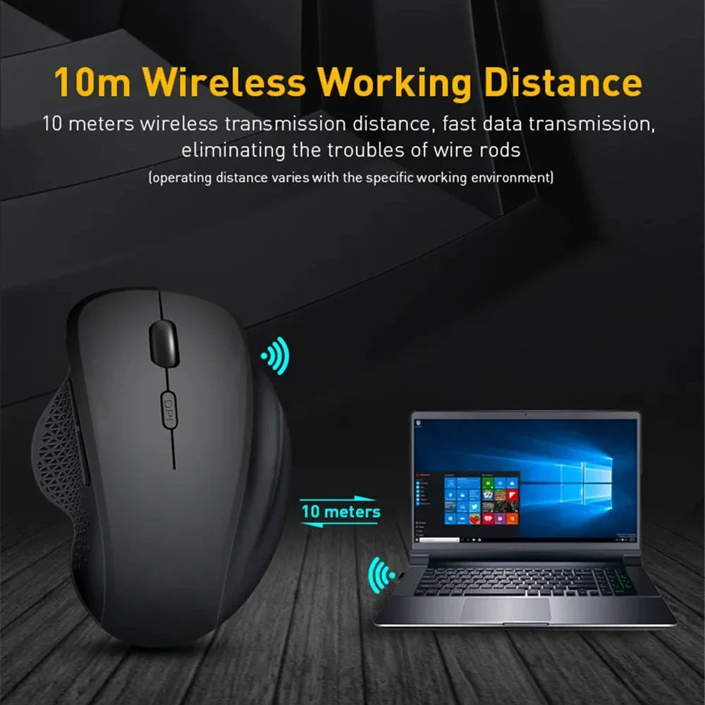 Wireless Mouse Ergonomic Computer Mouse PC Optical Mause with USB Receiver 6 buttons 2.4Ghz Wireless Mice 1600 DPI For Laptop - Daisan Mart