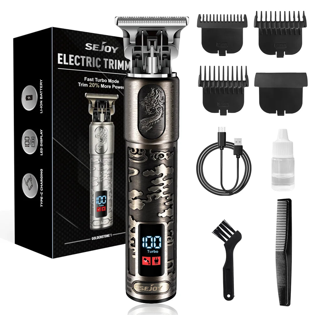 Tông đơ cắt tóc nam Sejoy Rồng, không dây, LED - Daisan Mart