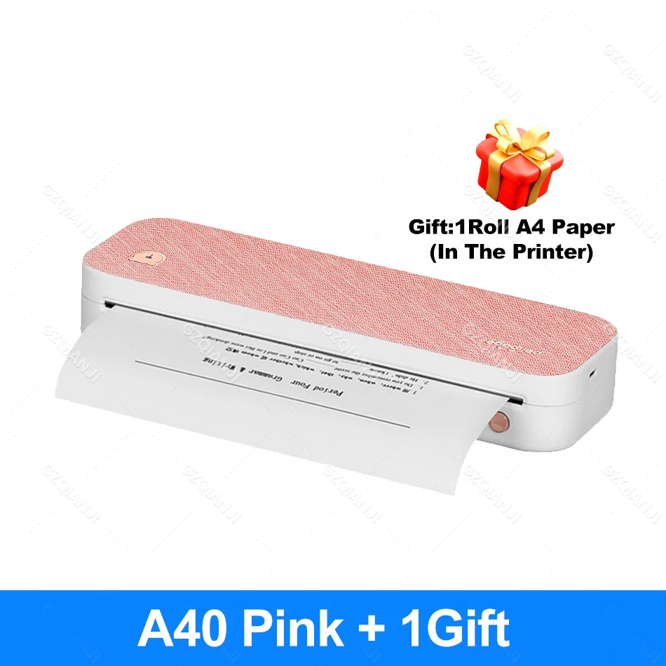 Peripage A40 P81 Inkless Portable A4 Thermal Printer Wireless Bluetooth USB Printing Text PDF Document Photos A4 Machine Maker - Daisan Mart