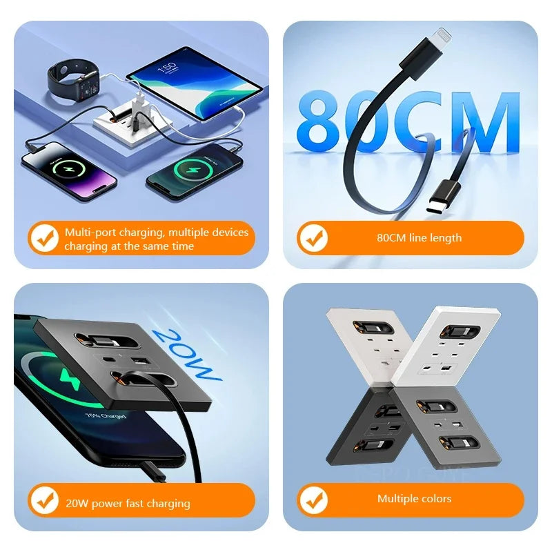 Ổ Cắm Thông Minh 20W Sạc Nhanh USB C Cho Điện Thoại - Daisan Mart