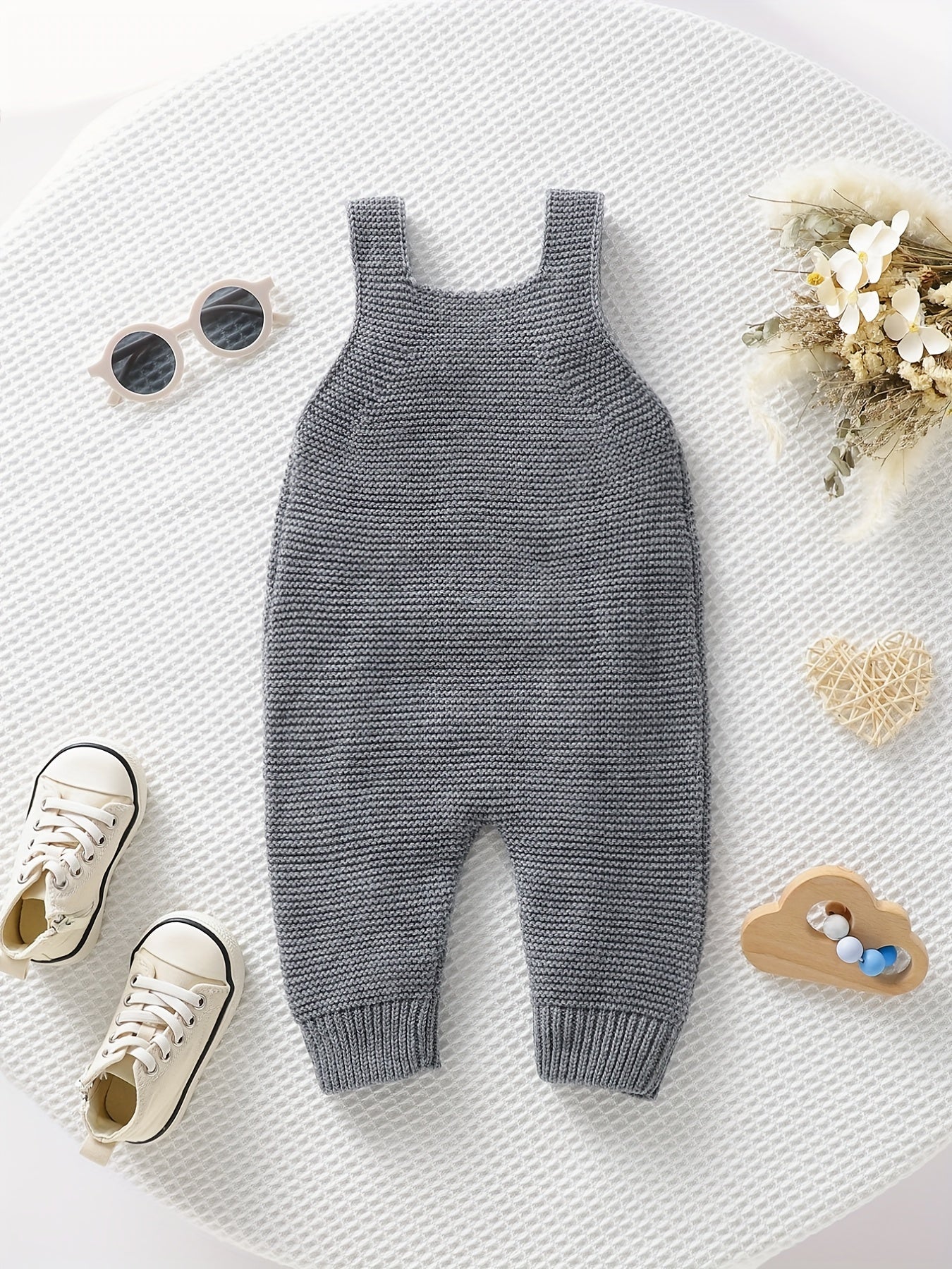 Baby Clothing Girl Baby Bodysuit Baby Love Jacquard Boys Knitted Bodysuit, Suitable For Indoor And Outdoor Wear - Daisan Mart