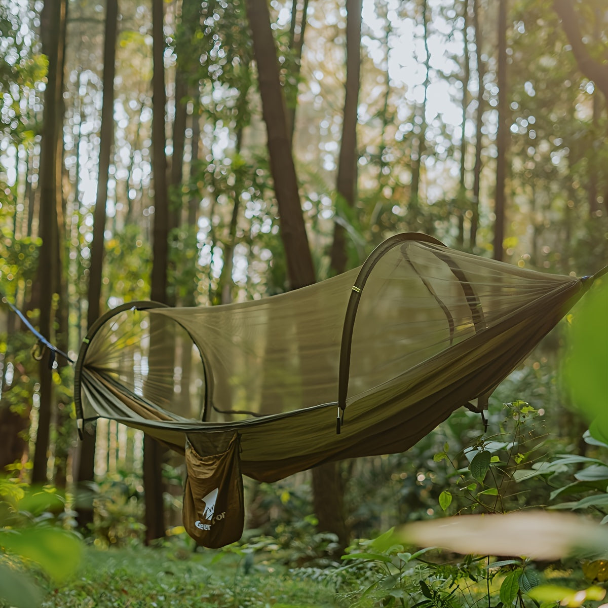 [3-in-1 Hammock] GEERTOP 3-in-1 Outdoor Hammock | Double Sleep Rest Camping Hammock with Mosquito Net Sun Shelter for Backpacking Travel Garden Park - Daisan Mart