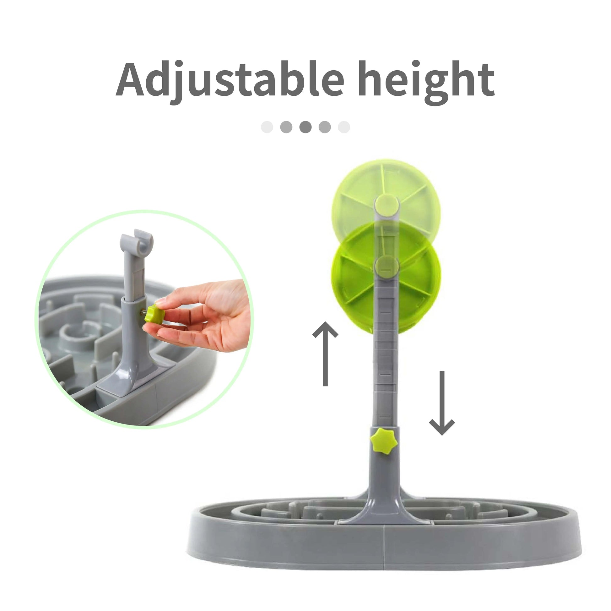Adjustable Height Pet Feeder Rolling Slow Feeder Anti-Choking Interactive Intelligence Enhancer for Cats And Dogs Food Dispenser - Daisan Mart