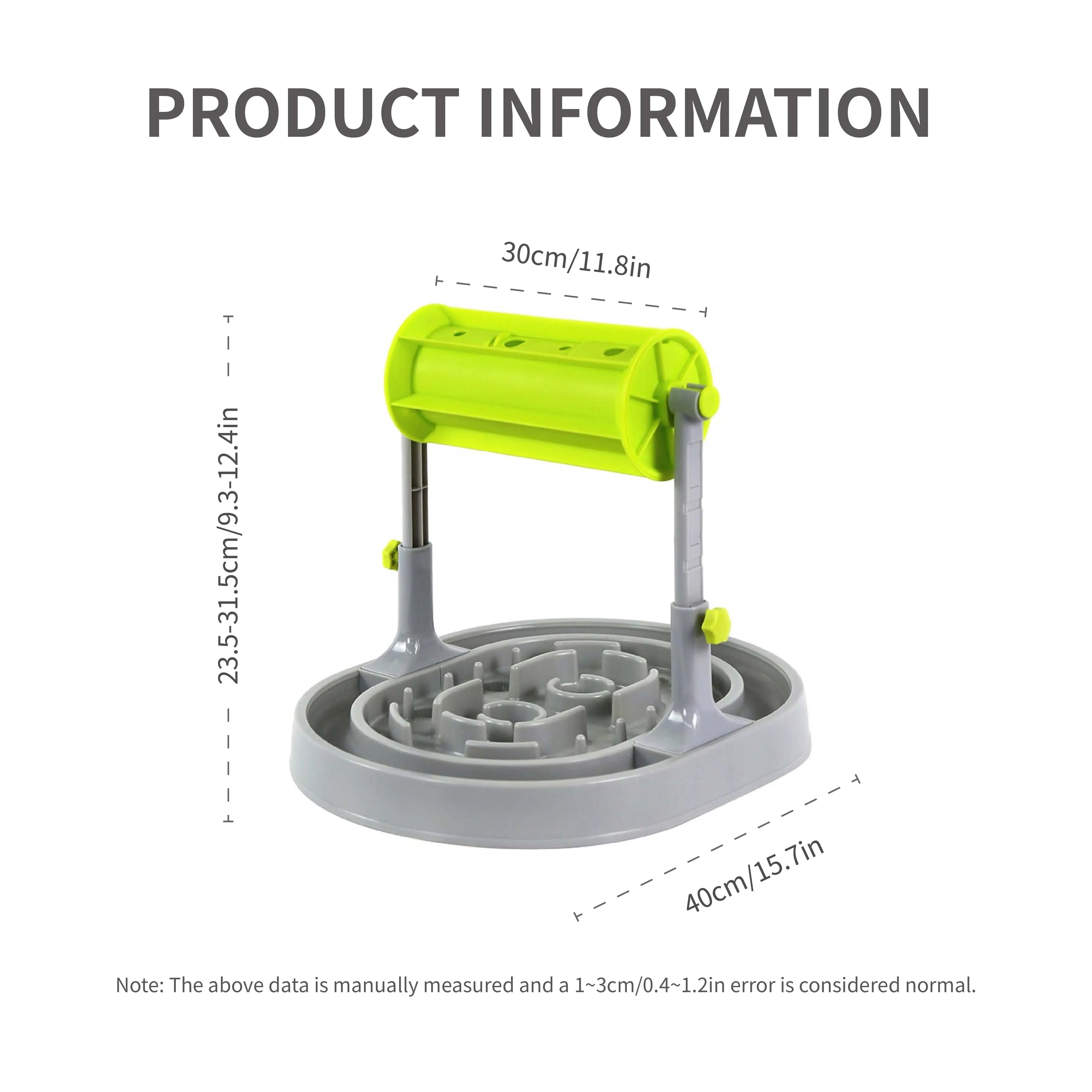Adjustable Height Pet Feeder Rolling Slow Feeder Anti-Choking Interactive Intelligence Enhancer for Cats And Dogs Food Dispenser - Daisan Mart
