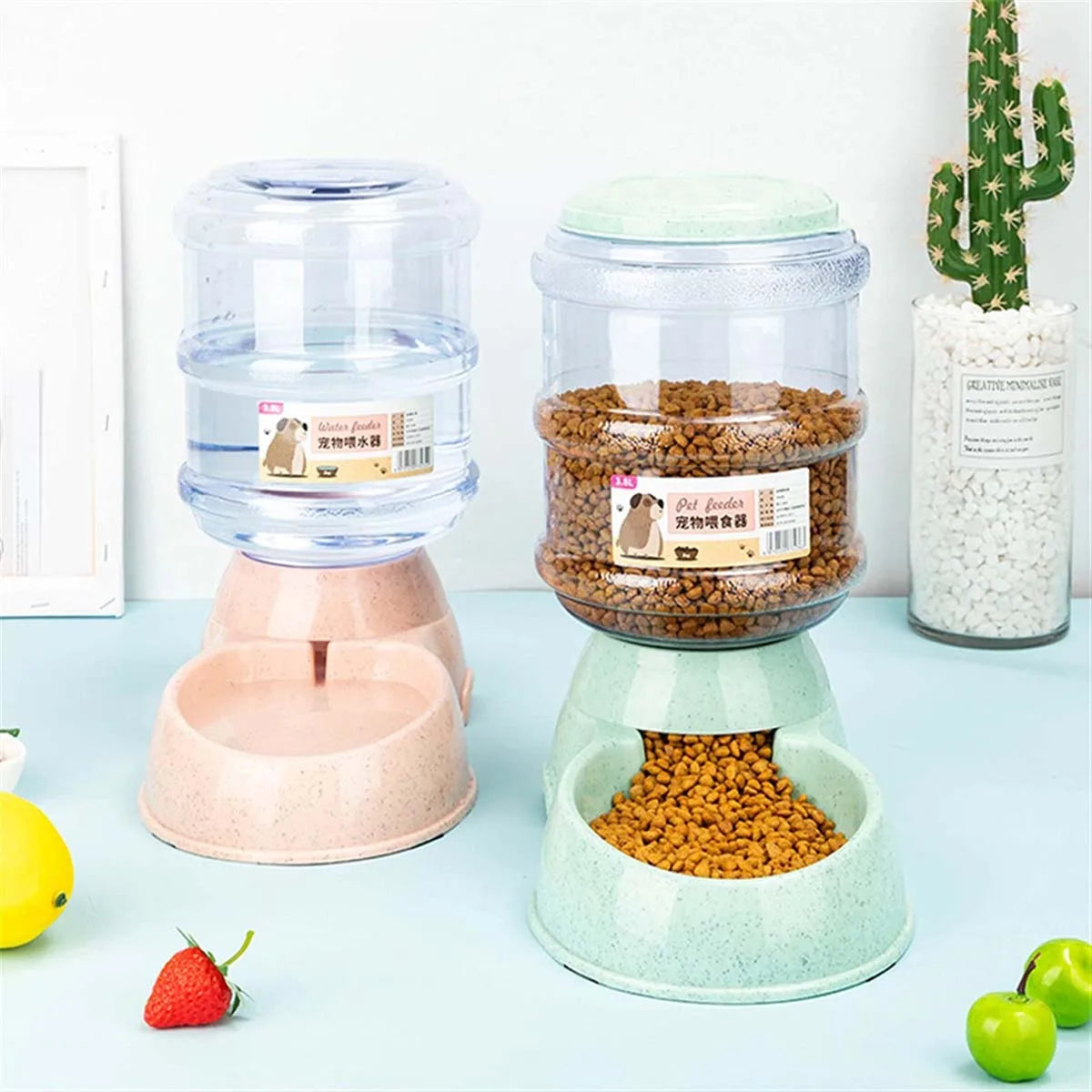 Automatic Pet Feeder 3.8L Large Capacity Pet Feeder and Water Dispenser Plastic Water Bottle Pet Supplies Bowl For Cats And Dogs - Daisan Mart